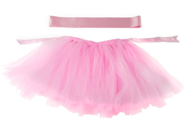 FLYPARTY Handmade Tulle Tutu Chair Skirt with Sash Bow for Party Wedding Baby Shower Home Decoration (Pink) - Image 2